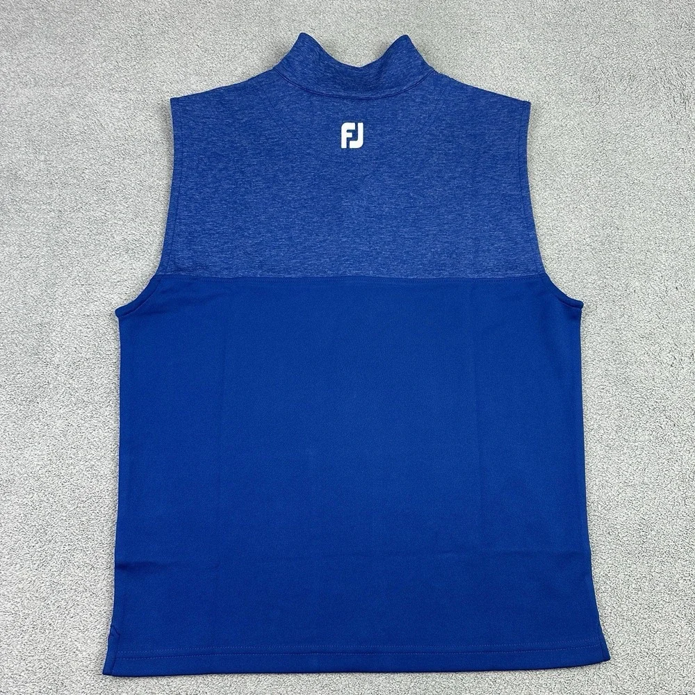 FootJoy Heather Yoke Half Zip Vest Mens S Blue Stretch Performance Golf NEW READ